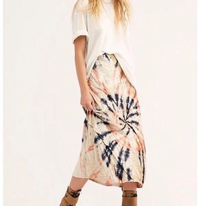 free people tie dye midi/ maxi skirt